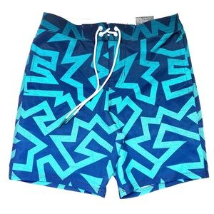 NWT American Eagle Blue Ombré Board Shorts Swim Trunks Mens Size Extra Small